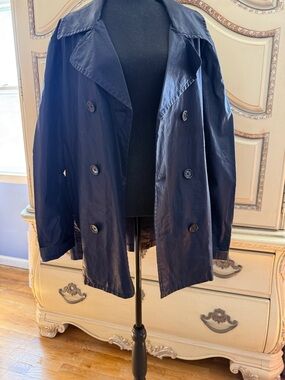 Michael Kors Dark Navy Double-Breasted Trench Jacket xl men